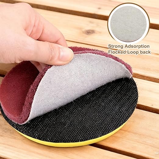 uxcell 8Pcs Scrubber Scouring Pad, 2 Inch 2000 Grits Drill Power Brush Hoop and Loop Scrub Pads Discs Polishing Pad for Household Furniture Automotive Cleaning, Orange