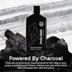 Black Wolf Salicylic Acid Body Wash for Men - 10 Fl Oz, 2-Pack - Men's Acne Body Wash - Charcoal Helps Reduce Acne Breakouts & Cleanse Your Skin - Full Coverage & Deep Clean Treatment - Men's Bodywash