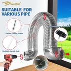 Bluesea 7 Pieces 25 Feet Dryer Vent Cleaner Kit, Reinforced Nylon Dryer Vent Cleaning Kit, Durable Dryer Vent Brush Vacuum Attachment with Flexible Lint Trap Brush, Vacuum & Dryer Adapters