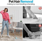Carpet Rake for Pet Hair Removal Tool, 2025 New Generation 2 in 1 TPU and Copper Rake Teeth Pet Hair Remover with 54’’ Adjustable Long Handle, Reusable Cat Dog Hair Cleaner Rake Broom