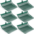 Lasnten 6 Pcs Manure Fork Replacement Head, 18 Tines Pitchfork Head with Screws and Nuts, Horse Manure Rake for Picking up Grass and Hay (Army Green)