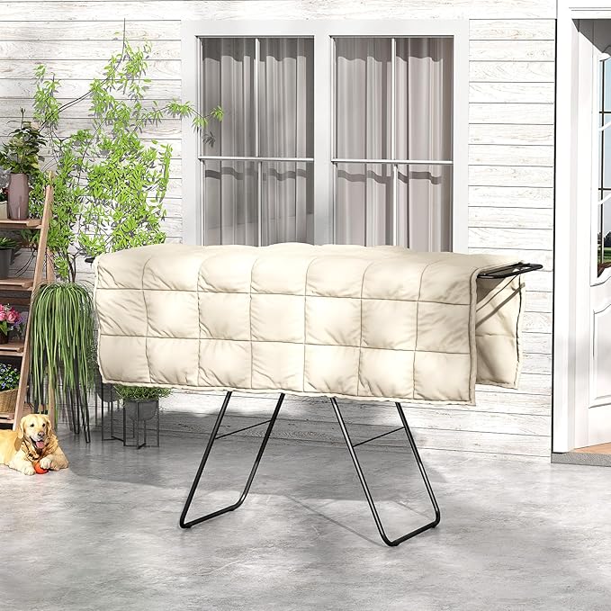 APEXCHASER Clothes Drying Rack, Oversized Drying Rack Clothing with Height-Adjustable, Foldable Gullwings Metal Laundry Rack, Indoor Outdoor Use, No Assembly, Black