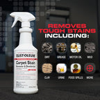 Rust-Oleum Professional Cleaners Carpet Stain Remover & Deodorizer | Trigger Spray 32oz Carafe Bottle | Professional Strength | Ready to Use | 6 Pack