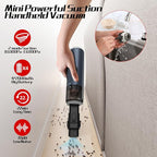 Chuboor Car Vacuum Cleaner High Power Cordless Rechargeable, 16000PA Powerful Handheld Vacuum, Portable Mini Vacuum with LED SOS Light, Small Hand Held Vacuuming Cordless, Dust Busters(P16-Blue)