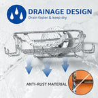 Soap Dish Soap Bar Holder Suction Cup with 4 Hooks, Stainless Steel Soap Saver Tray for Shower Wall, Bathroom, Kitchen, Rustproof No Drilling Bar Soap Holder, Silver