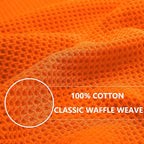 Homaxy 100% Cotton Waffle Weave Kitchen Dish Towels, Ultra Soft Absorbent Quick Drying Cleaning Towel, 13 x 28 Inches, 6-Pack, Orange