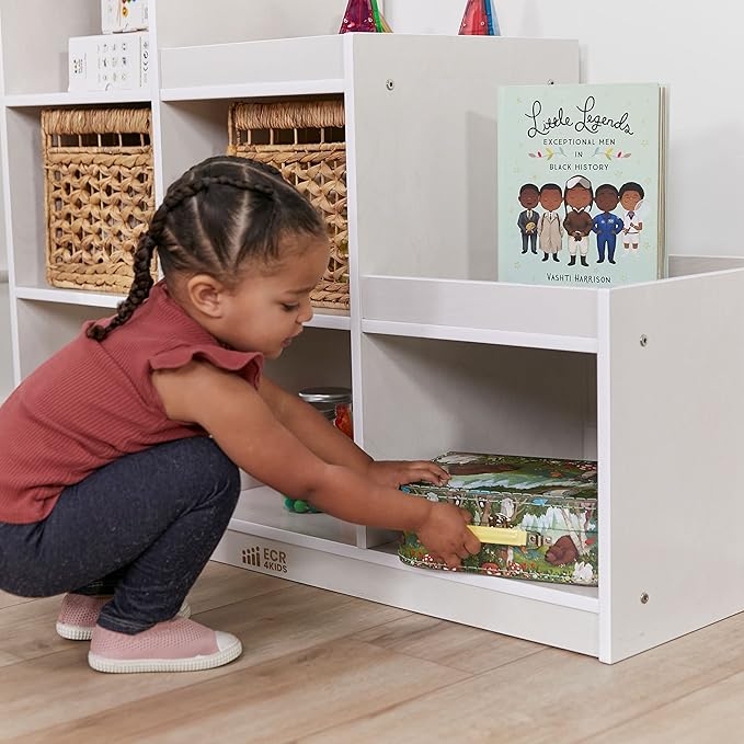 ECR4Kids 3-2-1 Cube Storage Cabinet, Display Shelf, White Wash