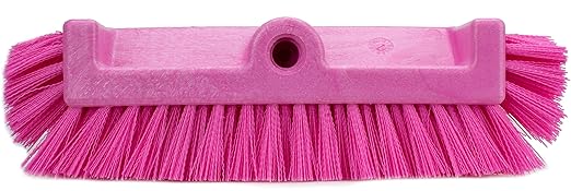 SPARTA 40422EC26 Floor Scrub Brush Head, Multi-Level, Dual Surface Plastic Block with Side Bristles, Crimped Polyester, Threaded Handle Hole, Ideal for Wide and Tight Spaces, BPA Free, 12 Inches, Pink