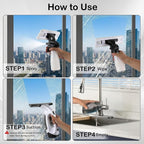 Electric Window Vacuum Squeegee Cordless 13", 2000Pa Electric Squeegee, 2200mAh Rechargeable Battery, 150ml Dirty Water Tank, Streak-Free Glass Cleaner for Shower Doors, Windows, Mirrors