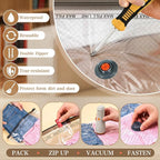 QcoQce Vacuum Storage Bags with Rechargeable Electric Pump, Space Saver Bags for Travel, Vacuum Seal Bags for Clothing, Bedding, Seasonal Storage, Compression Packing Bags for Suitcase