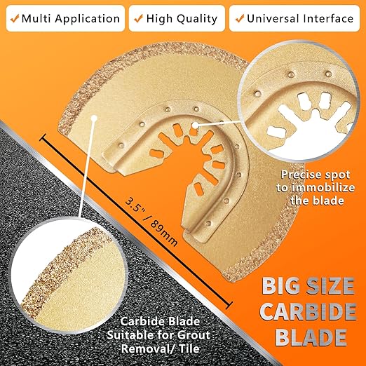 87 Pcs Oscillating Saw Blades, Wood Metal Cutting Multitool Bi-Metal Blades Quick Release Tool Blades Kits Fit for Dewalt, Makita, Ryobi, Rockwell