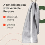 Zeppoli Classic Kitchen Towels - 15 Pack 100% Natural Cotton Towel Set, Reusable Wash Cloths, Absorbent Dish Towels, Machine Washable Hand Towels, Kitchen Essentials - 14” by 25” - Black