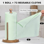Matthew Microfiber Cleaning Cloth Roll 72Pack (12" x 12") Reusable Paper Towels&Washable Tear Away Towels,Ultra Water Absorbent Lint&Streak Free Cleaning Rags for Glass,Dishwash,Bathroom,Cars-Green