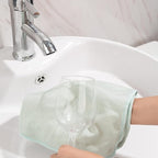 6 Pack Microfiber Glass Cleaning Cloth, 16 Inch X 16 Inch, Lint Free Quickly Clean Window, Glasses, Windshields, Mirrors, and Stainless Steel, Green