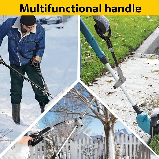 Universal Shovel Handle, Strain-Reducing Elasticity Snow Shovel Handle Ergonomic Back Saver Attachment for Snow Shovels, Rakes, Weed Eater,String Trimmer, Gardening Tools