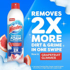 Windex Fast Shine Foam Glass Cleaner Supplies, No-Drip Window & Mirror Aerosol Spray, Streak-Free, Removes Fingerprints, Dust, Dirt & Smoke Film, Grapefruit Scent, 19 oz (Pack of 2)