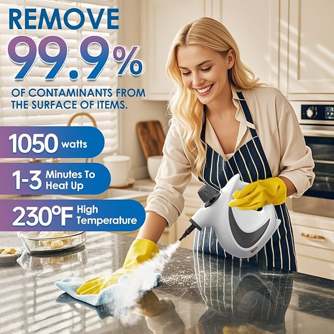 Handheld Steam Cleaner with 14-Piece Accessory Set, Steam Cleaner for Home Use, Portable Steamer for Cleaning Car Upholstery Tile Grout Home