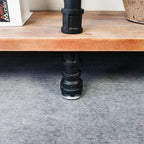 3 Tier Industrial Long Bookshelf, Entryway Industrial Metal Bookcase (Weathered Brown, 60" L x 11.8" W x 39" H)