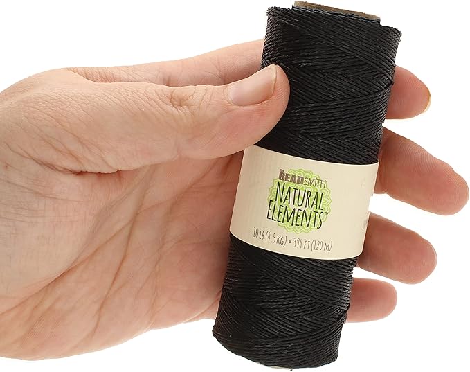 The Beadsmith 100% Hemp Cord – Black Color – 1mm, 394 Foot Spool, 10LB Test Strength – Twine for Jewelry Making, Macrame, Paper Crafts, Gardening, Scrapbooking, Home Décor, DIY String Art & More