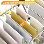 KINGBOARD Clothes Drying Rack, Laundry Drying Rack with Height-Adjustable, Foldable Gullwing for Easy Storage, No Assembly, Indoor Outdoor Use, 56.4" D x 21.6" W x 39.3" H, Black