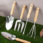 Metal Hand Cultivator Garden Tool with Wooden Handle，Manual Pitch Fork，Weed Digger Hand Tool (StyleC- 3 Pointed)