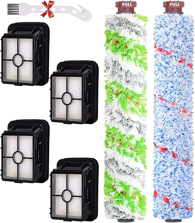 for Bissell CrossWave Pet Pro 2306A CrossWave 1785 Series Replacement Part 1 Pack 2460+1 Pack 1868 Multi-Surface Pet Pro Cleaner Brush Rolls Tangle-Free+4 Pack 1866 Vacuum Filter Part 1613568