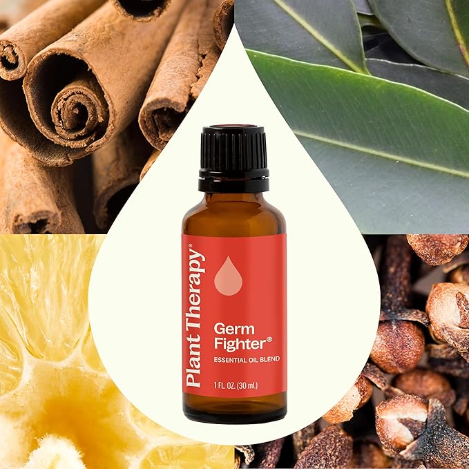 Plant Therapy Germ Fighter Essential Oil Blend 100% Pure, Undiluted, Natural Aromatherapy, Therapeutic Grade 30 mL (1 oz)
