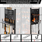 Pure Metal Heavy-Duty Tool Cart, Tool Organizer, 4 Layers + 4 Multifunctional Side Hangers, Integrated Design Power Tool Organizer, Practical Gift for Men, Husbands, and Fathers.