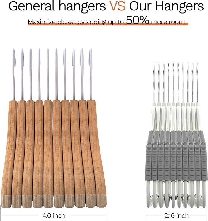 20 Pack Heavy Duty Plastic Hangers, Non Slip Clothes Hangers with Rubber Pads and 360° Hook - Thin Space Saving Hanger, Closet Organizer for Shirt, Pants, Suit, Skirt,Coat - Gray