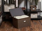 Covermates Keepsakes - Adjustable Zip-Top Storage Box - Configurable FlexGrid Compartments - Heavy Duty Polyester- Reinforced Handles - Stackable Design - Indoor Storage, Brown Heather