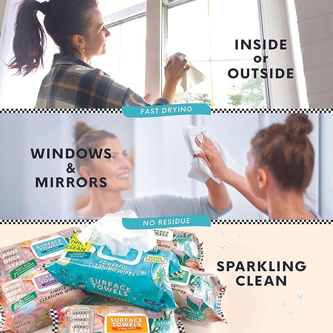 Single Surface Cleaning Wipes Bleach Free, Thick & Large Dispose, All-Purpose Cleaner for Bathroom, Kitchen, Office, 100 Count Soft Flow, Biodegradable, No Scent