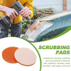 Power Scrub Pads, Scrubbing Pads 2000 Grits Scouring Discs - Fitting for (Home Kitchen Cleaning - Drill Attachment - Scrubber Replacement) 6 Pcs & 5 Inch & Orange
