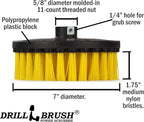 Bathroom Accessories - Cleaning Supplies - Boat Brush - Deck Scrub Brush – 7in - Medium Yellow Bristles - Variable Speed Polisher - 5/8 x 11 Threaded Hub - Tile - Shower Cleaner - Porcelain – Flooring