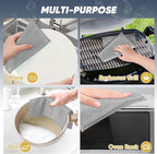 Orighty Multipurpose Wire Dishwashing Rag 12 Pcs, Upgraded Double-Layer Non-Scratch Wire Dish Cleaning Cloths, Reusable Steel Scrubber for Kitchen, Powerful Dishcloth Rag for Cookware, Grey, 7"x8"