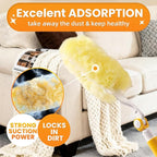 Heavy Duty Duster Refills, Disposable Dusters Kit for Cleaning Dusting Furniture Blind Ceiling Fan, Multi Surface 360 Feather Duster(25)+3FT Extended Handle