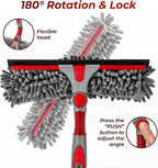 DSV Standard Squeegee Window Cleaner Tool 2-in-1 Window Squeegee for Window Cleaning, 60” Window Cleaning Squeegee Kit with Bendable Head, Window Cleaning Tool With Extension Pole for Home, Car, Glass