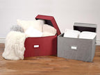 Covermates Keepsakes - Storage Box - Heavy Duty Polyester - Reinforced Handles - ID Window - Indoor Storage - Closet Storage, Grey Heather