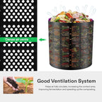 VIVOSUN 500 Gallon Outdoor Compost Bin, Expandable Composter, Easy to Setup & Large Capacity for Backyard, Lawn (Black with Gloves)