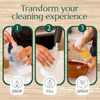 CLEANOMIC Wood and Flooring Cleaning Tablets (6 Pack) - All-Purpose Multi-Surface Household Cleaner Tablets (Orange Scent)