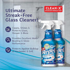 Clean-X REPEL Glass & Surface Cleaner 32 fl. oz. - Cleans & Repels water spots and dirt on glass, mirror, tile and multi surface by UNELKO (2)