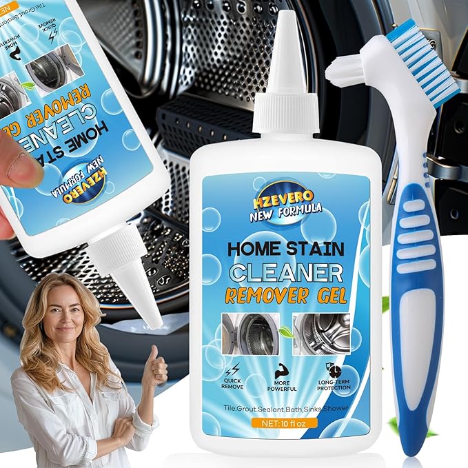 Mold Stain Remover Gel, Front Load Washer Mold Remover for Washing Machine Gasket Rubber Seal Home Stain Cleaner Gel for Grout Caulk, Bathroom, Shower, Bathtub, Refrigerator Cleaning Solution 10 Fl Oz