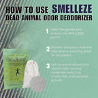 SMELLEZE Dead Animal Odor Eliminator for Strong Odor Removal - Eliminate Dead Rodent & Wildlife Smell - Safe Indoor & Outdoor Use, Natural Odor Remover, Fresh & Effective - 1 Pouch