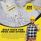 Qualihome Ribbed Plastic Drywall Anchors - Wall Anchors for Drywall - Plastic Screw Anchors for Secure Fastening (Bulk Pack, #14-16 x 1-1/4”)