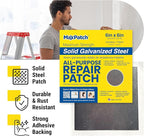 MaxPatch® 4 in. x 4 in. Self-Adhesive Surface Repair Patch, All-Purpose Galvanized Metal for Interior and Exterior Repairs, Ideal for Drywall, Plaster, Wood, Brick, Stucco, and More (3-Pack)