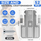 52 Pack Drywall Repair Clip, Drywall Clips Repair with 104 Screws Fits 1/2" and 5/8" Panels, Stainless Steel Drywall Fastener Repair Clips Kit for DIY Damaged Walls Repairing