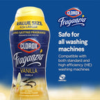 Clorox Fraganzia Laundry Scent Booster Crystals, In-Wash Fragrance Beads for Fresh-Smelling Clothes & Linens, Safe for All Fabrics & Colors, Easy-Pour Bottle, Vanilla Scent, 70 Oz