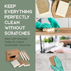 Greenzla Kitchen Sponges, Odor Free Plant-Based Dish Sponges, Non-Scratch Sisal Hemp Scouring Pads for Dishes, Countertops, Bathtubs, and Tiles, 6 Pack