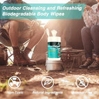 Body Wipes, Non-Toxic, Alcohol-Free Natural Wipes, Conditioning Skin Camp Wipes Help Athletes Foot, Jock Itch, Ringworm. Rinse Free Gym Wipes for Wrestling, Martial Arts