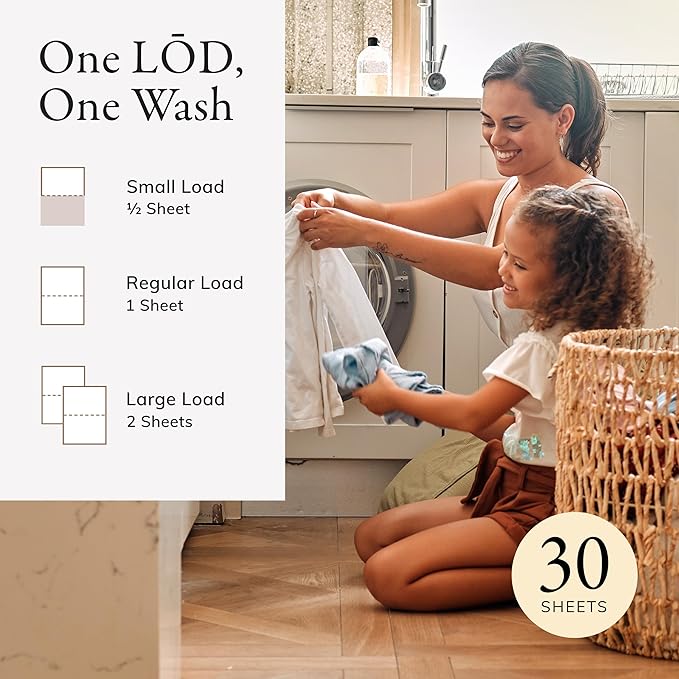 Laundry Sheets | Laundry Detergent Sheets For Washing Clothes | Home Essentials & Travel Essentials | Easy To Use | Plant-Based | Unscented | 30 Pieces