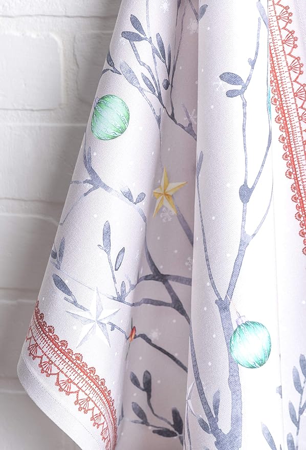 Maison d' Hermine Kitchen Towels Set of 3 100% Cotton 27.50" x 20" Reusable Cloth Tea Dish Towels Absorbent with Hanging Loop for Kitchen, Home, Dining, Cocktail Parties (Fairy Christmas)